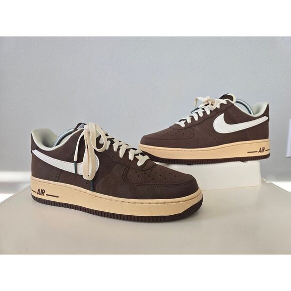 Nike Air Force 1 Low Mocha Brown Cream Sail Men’s Size 9 Streetwear RARE - Picture 1 of 9